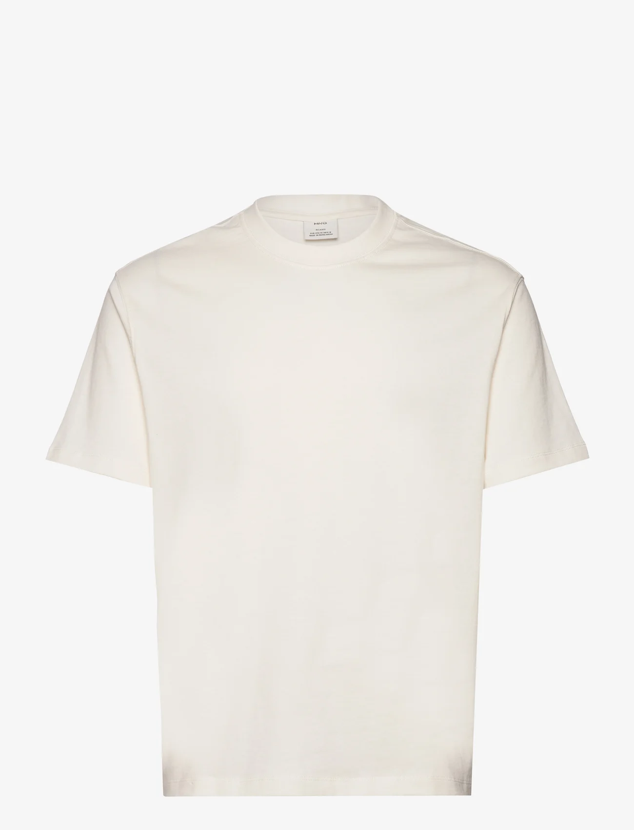 Mango - Basic 100% cotton relaxed-fit t-shirt - lägsta priserna - natural white - 0