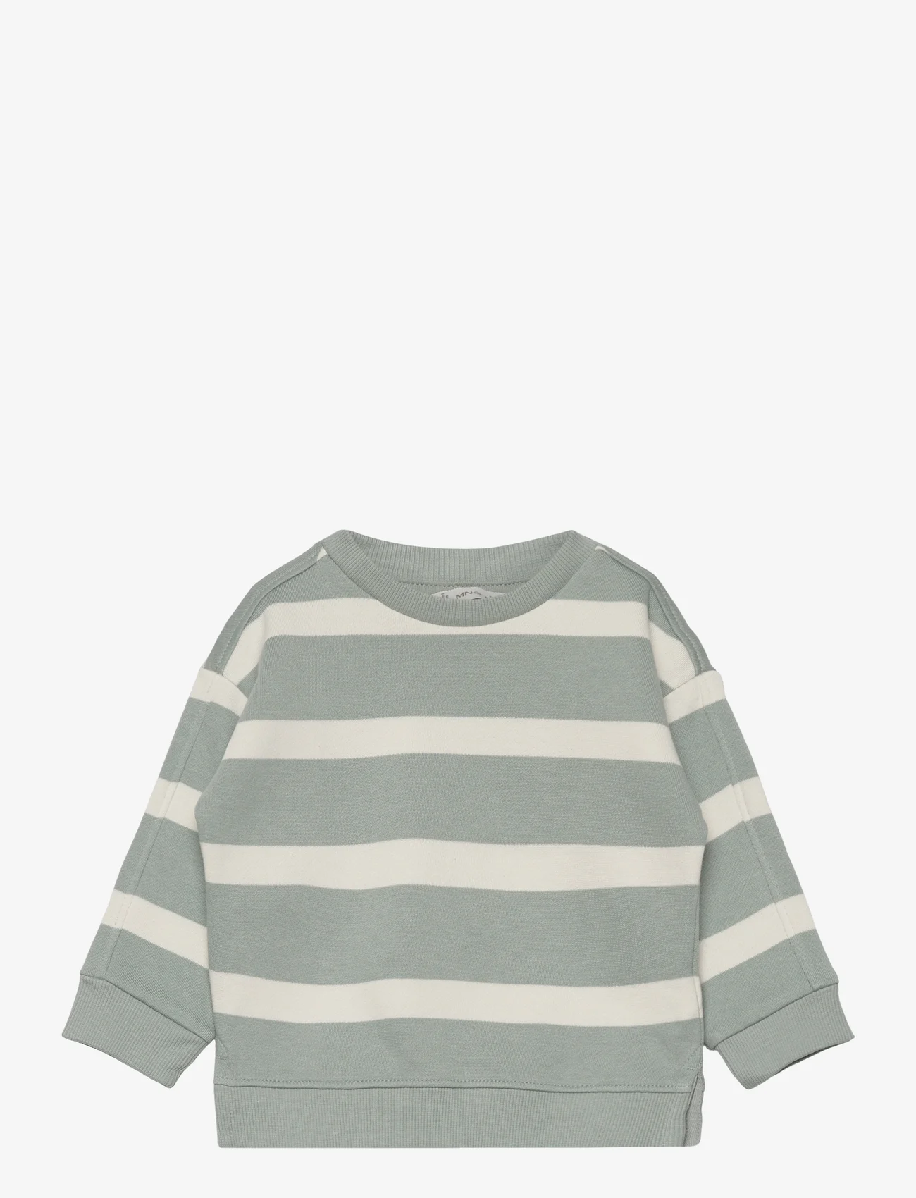 Mango - Striped cotton-blend sweatshirt - sweatshirts - turquoise - aqua - 0