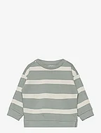 Striped cotton-blend sweatshirt - TURQUOISE - AQUA