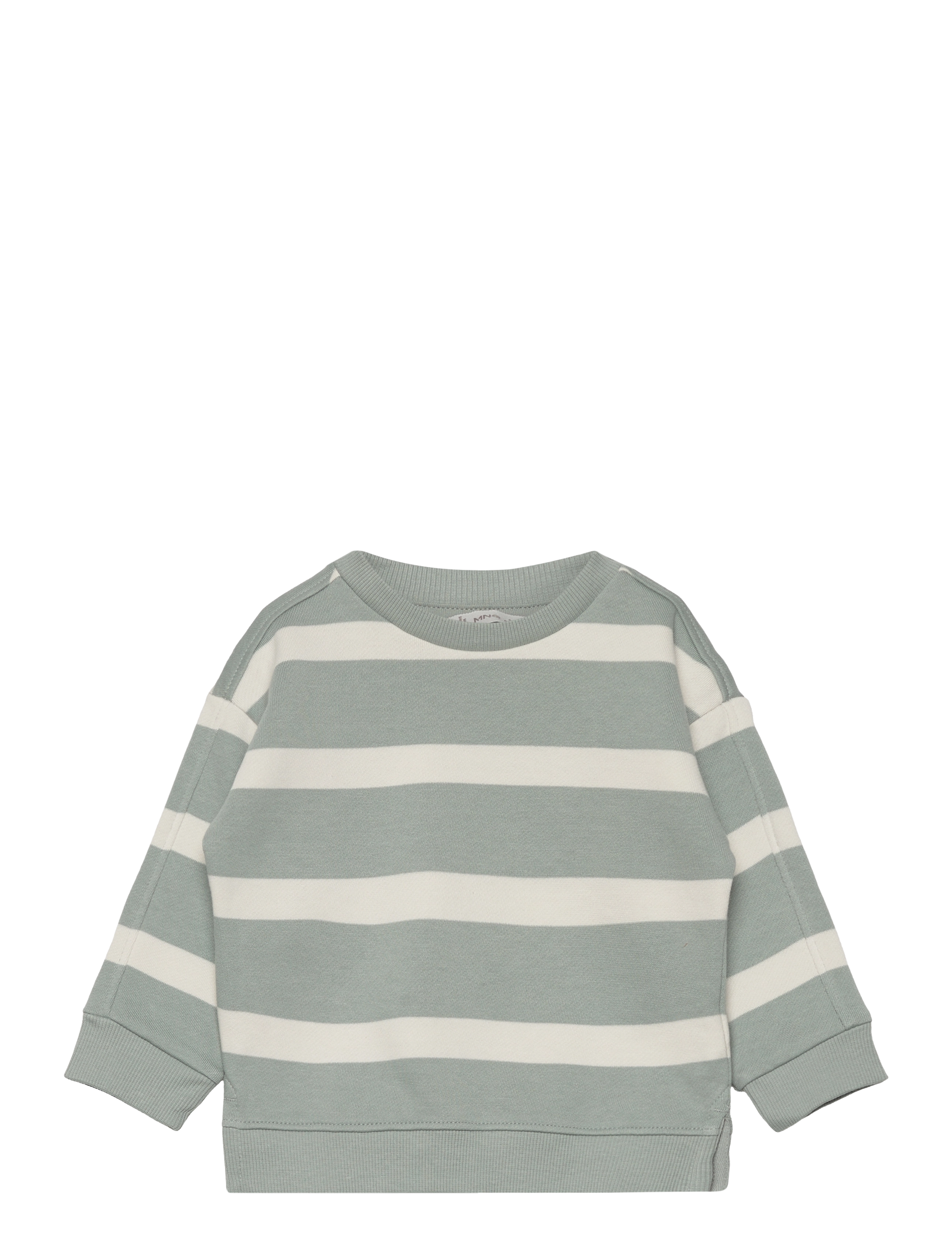 Striped cotton-blend sweatshirt - TURQUOISE - AQUA