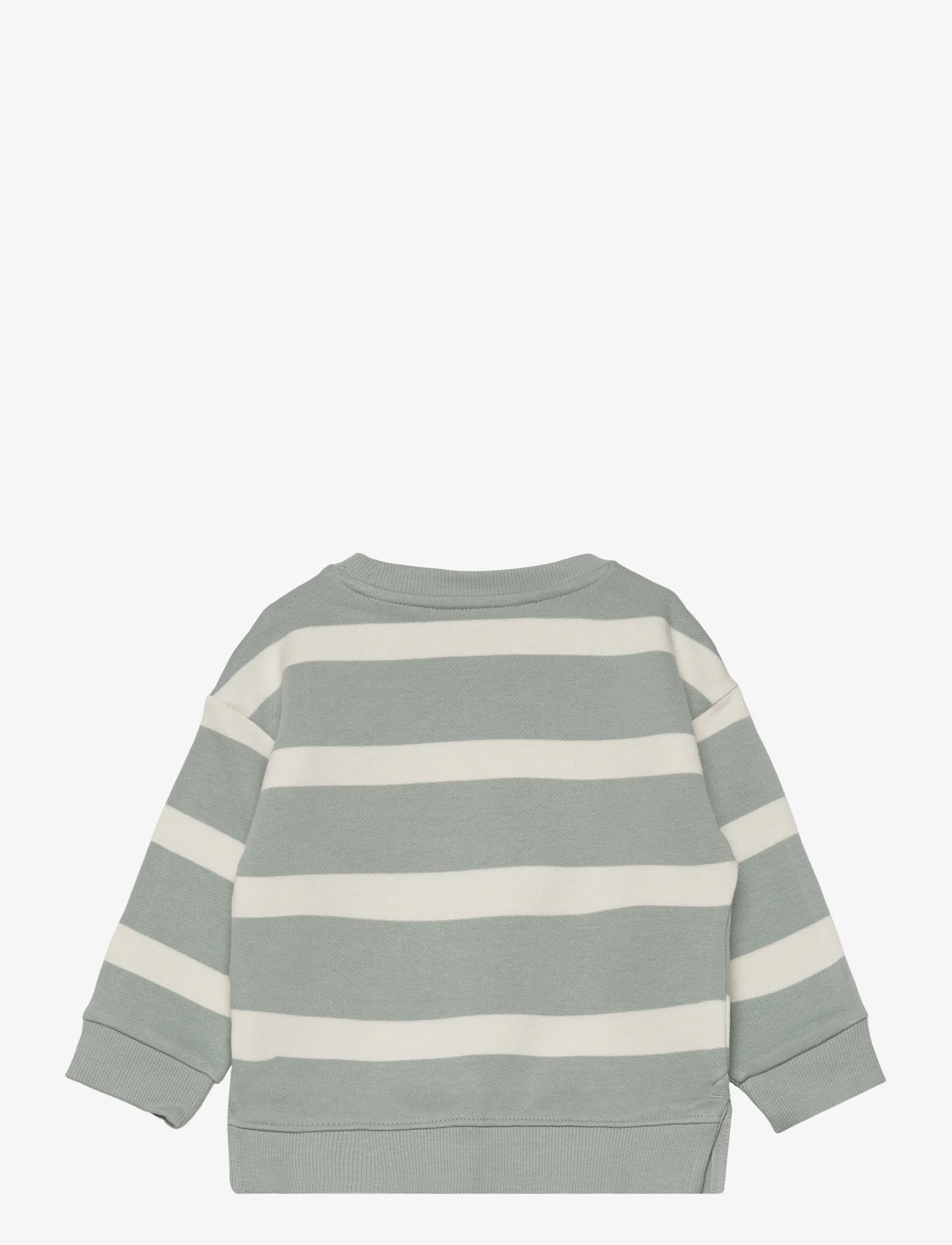 Mango - Striped cotton-blend sweatshirt - sweatshirts - turquoise - aqua - 1
