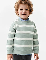 Mango - Striped cotton-blend sweatshirt - sweatshirts - turquoise - aqua - 2