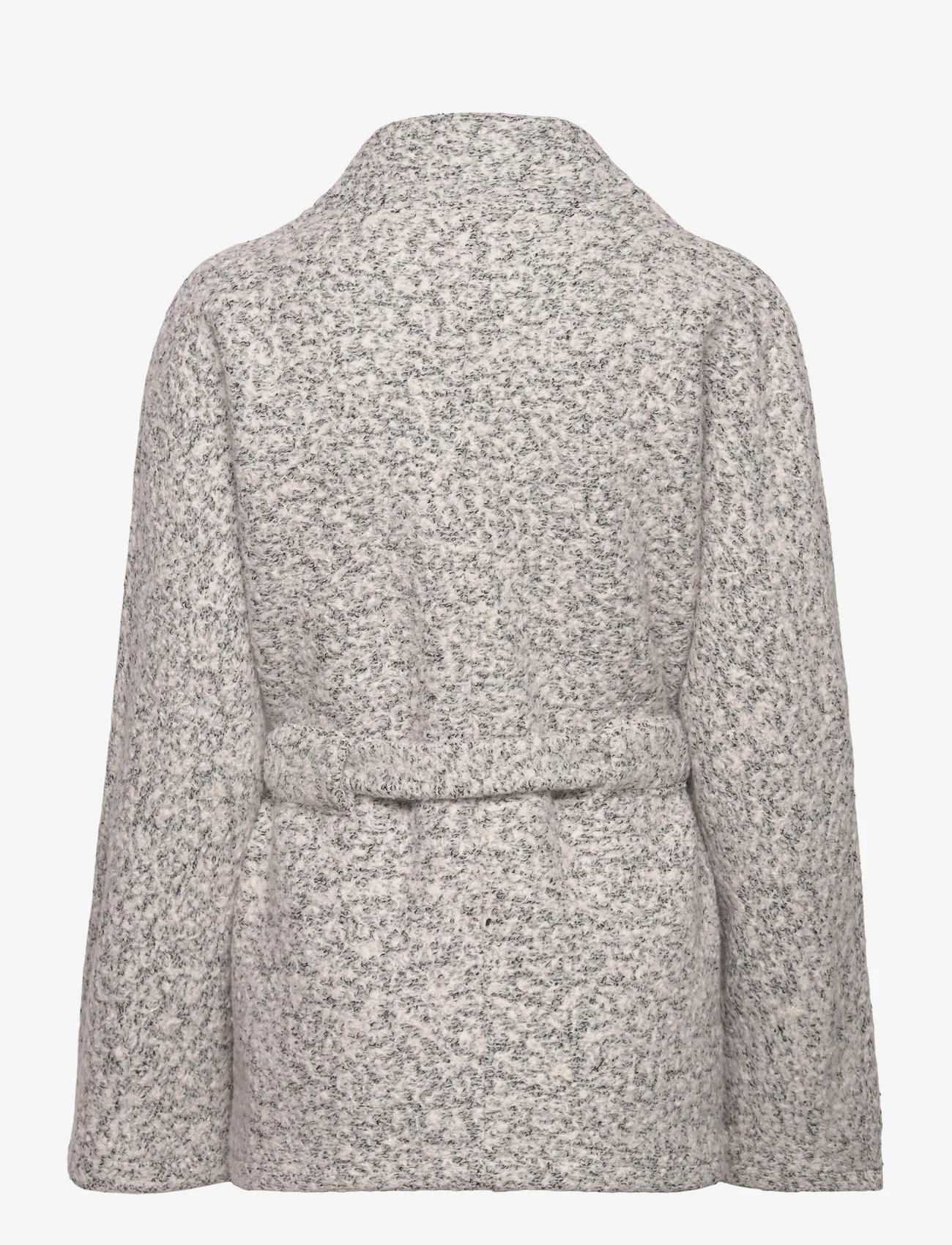 Mango - Wool-blend jacket with belt - vinterjackor - grey - 1