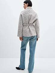 Mango - Wool-blend jacket with belt - vinterjackor - grey - 3