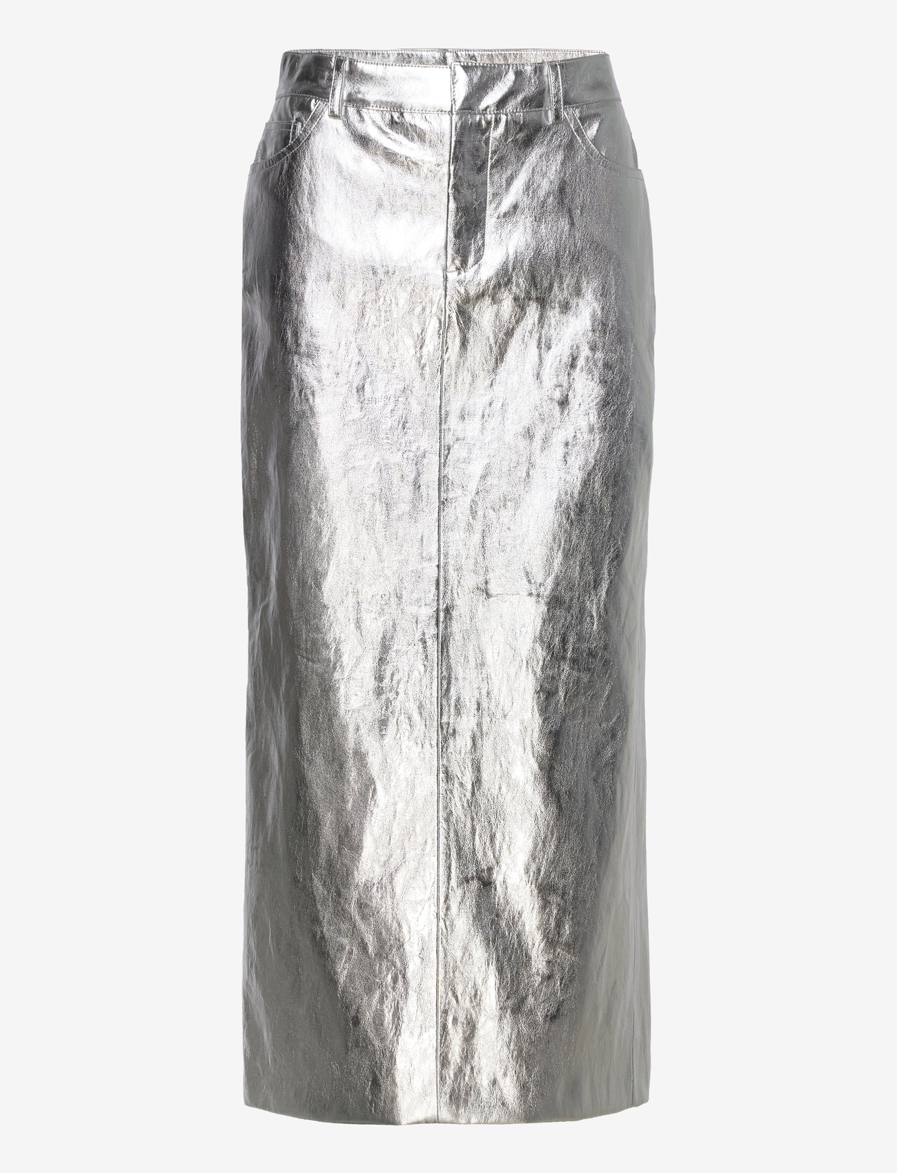 Mango - Metallic midi skirt - midi-röcke - silver - 0