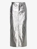 Metallic midi skirt - SILVER