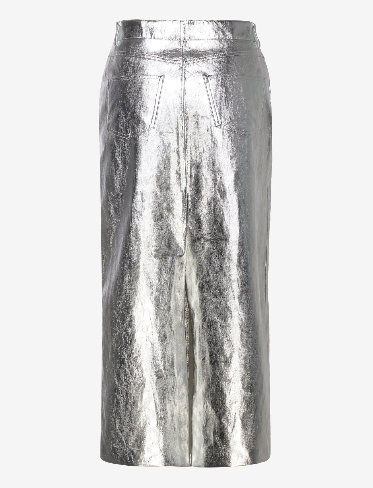 Mango - Metallic midi skirt - midi-röcke - silver - 1