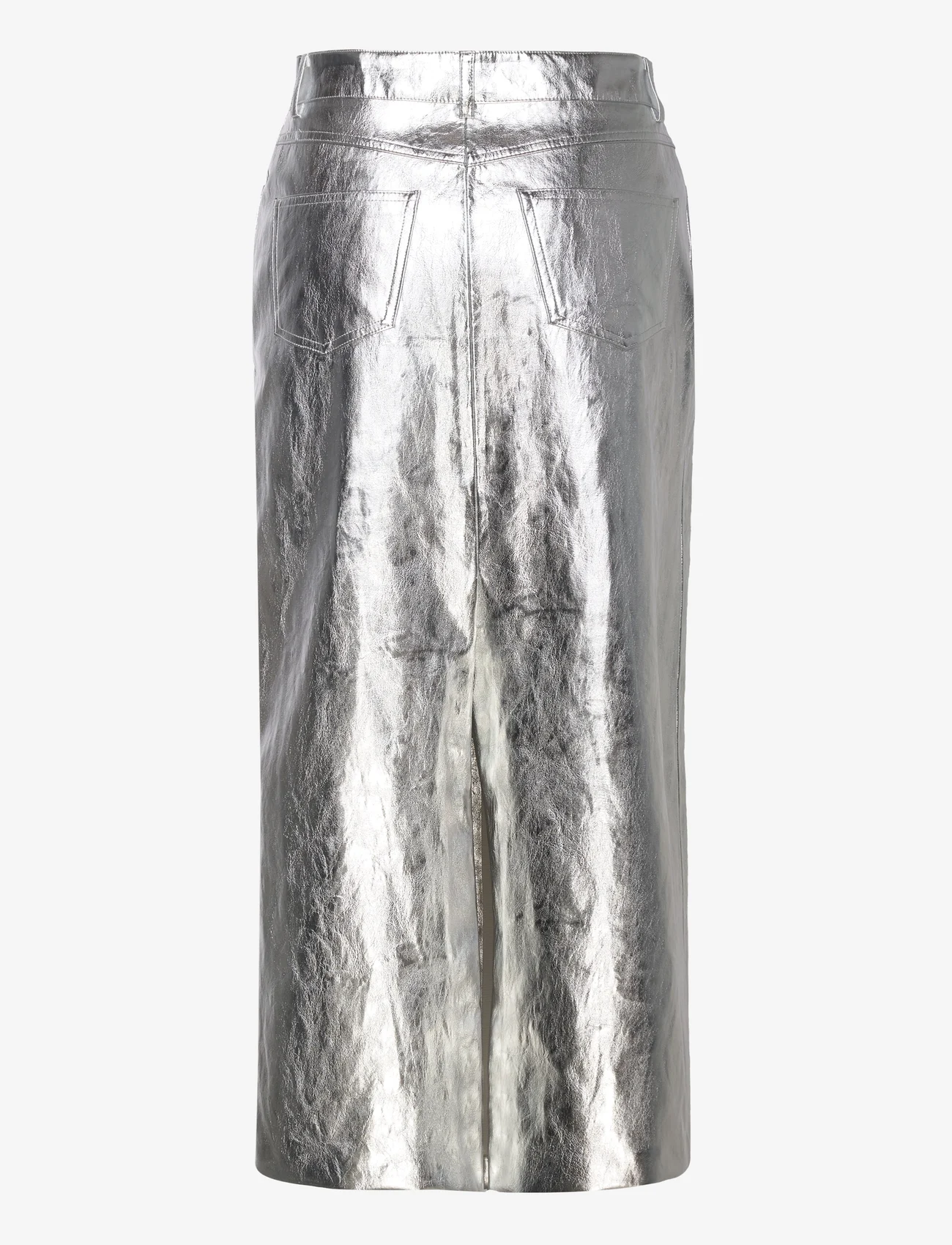 Mango - Metallic midi skirt - midi kjolar - silver - 1