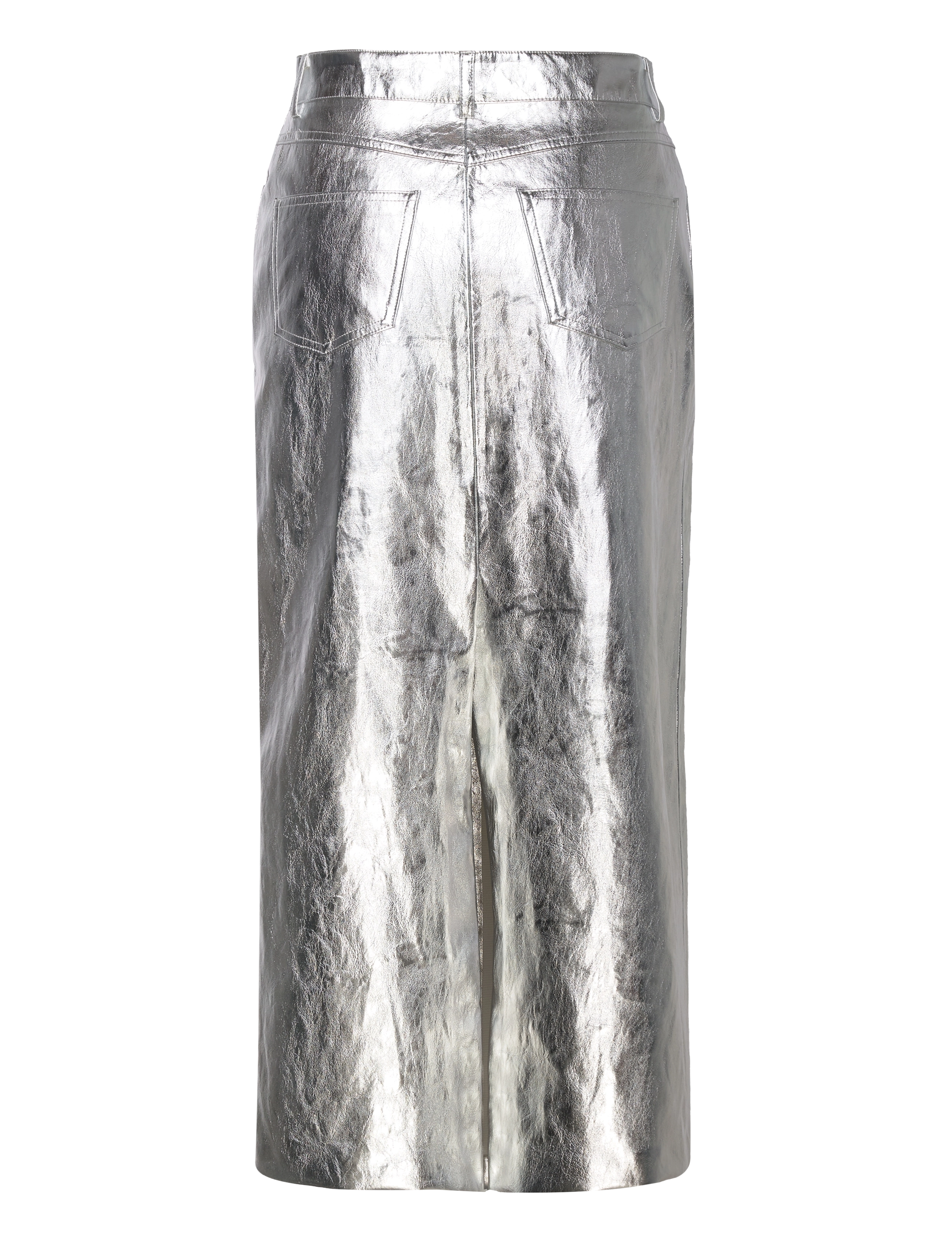 Mango - Metallic midi skirt - midiseelikud - silver - 2
