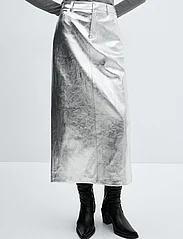 Mango - Metallic midi skirt - midi kjolar - silver - 2