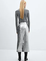 Mango - Metallic midi skirt - midi kjolar - silver - 3