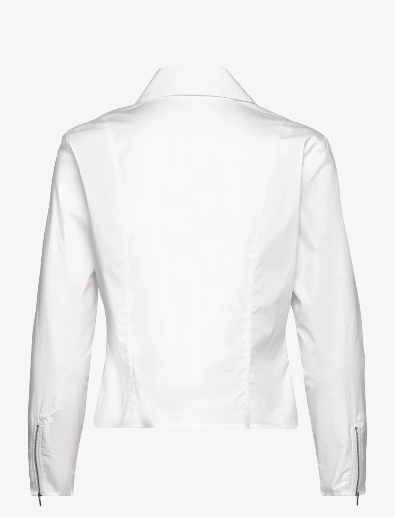 Mango - Fitted cotton zipper shirt - långärmade skjortor - natural white - 1