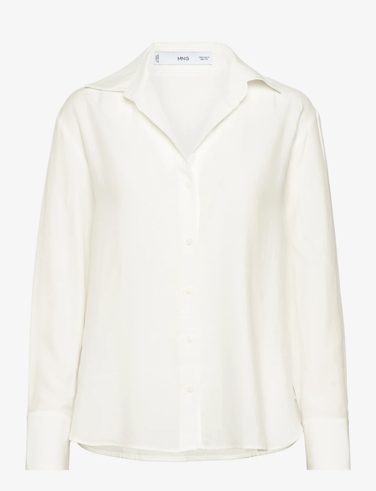 Mango - Lyocell fluid shirt - pitkähihaiset paidat - natural white - 0