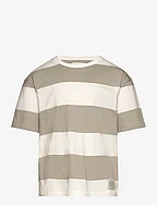 Printed striped T-shirt - BEIGE - KHAKI