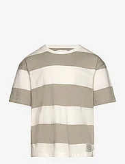 Mango - Printed striped T-shirt - kortærmede t-shirts - beige - khaki - 0