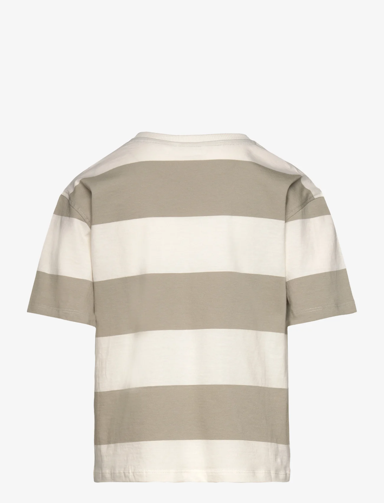 Mango - Printed striped T-shirt - kortærmede t-shirts - beige - khaki - 1