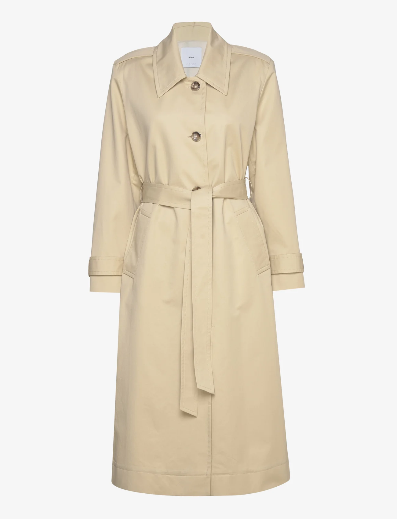 Mango - Cotton trench coat with shirt collar - forårsjakker - light beige - 0