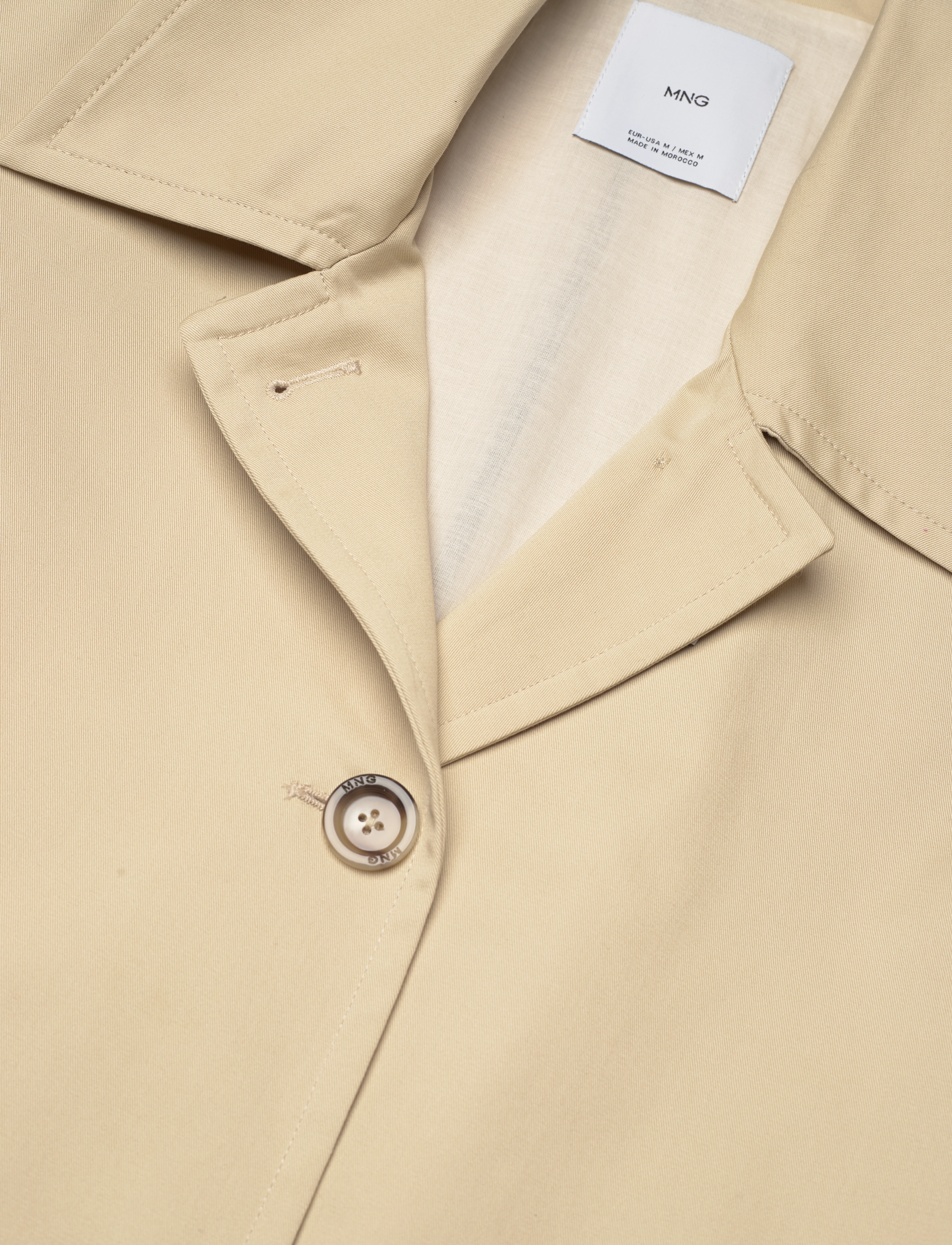 Mango - Cotton trench coat with shirt collar - frühlingsjacken - light beige - 4