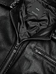 Mango - Vintage leather-effect jacket - læderjakker - black - 2