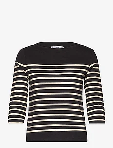 Striped boat-neck t-shirt, Mango