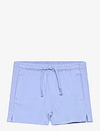 Cotton shorts with elastic waist - LT-PASTEL BLUE