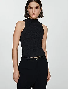 Ruched-texture top, Mango