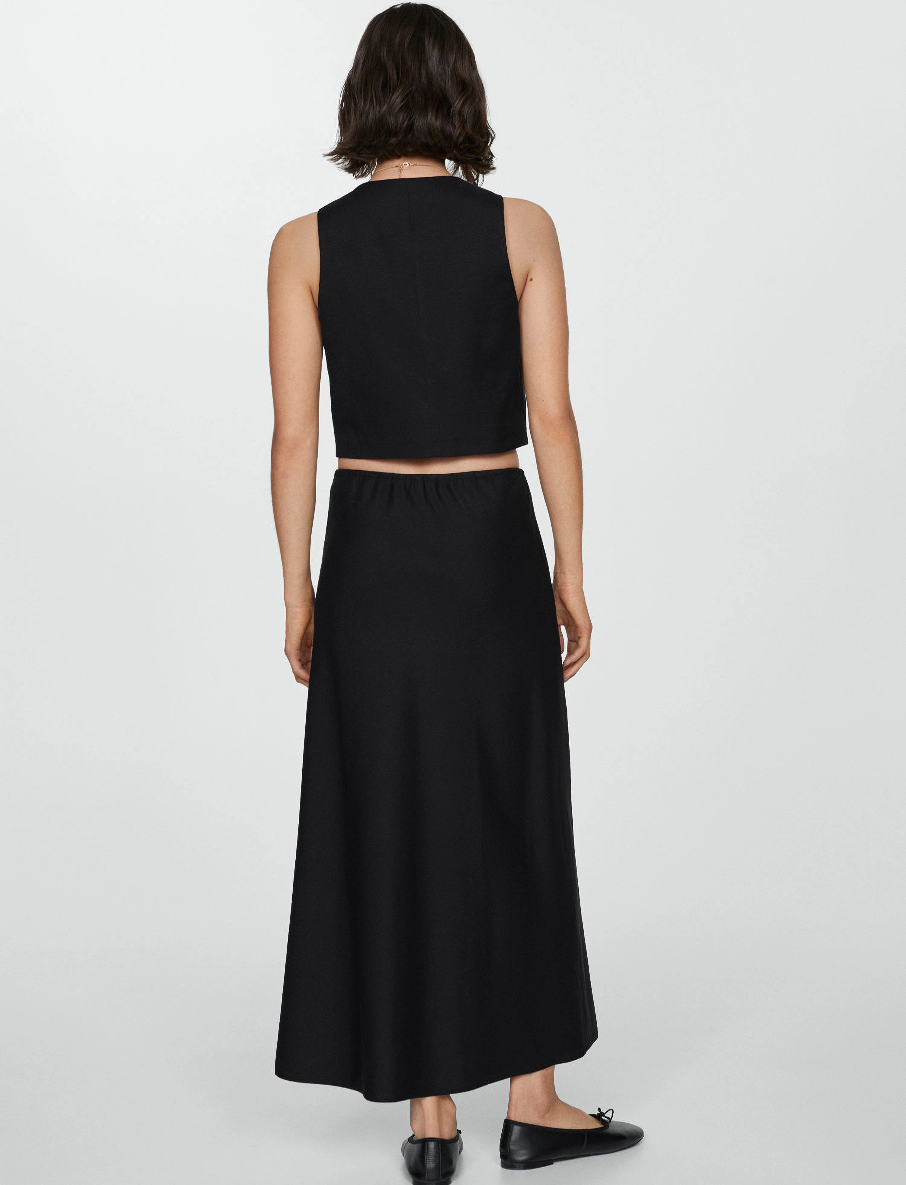 Mango - Long skirt with adjustable bow - laveste priser - black - 3