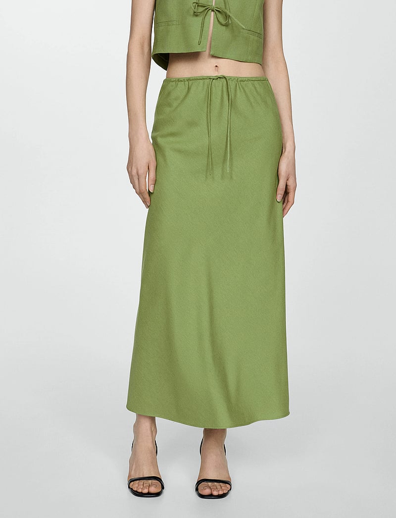 Mango - Long skirt with adjustable bow - maxi röcke - green - 0