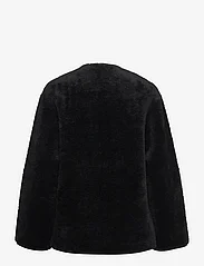 Mango - Fur-effect coat with appliqués - tekoturkit - black - 2