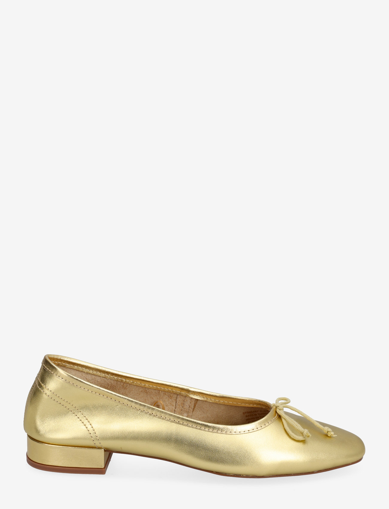 Mango - Leather ballet flats with bow - kvinnor - gold - 1