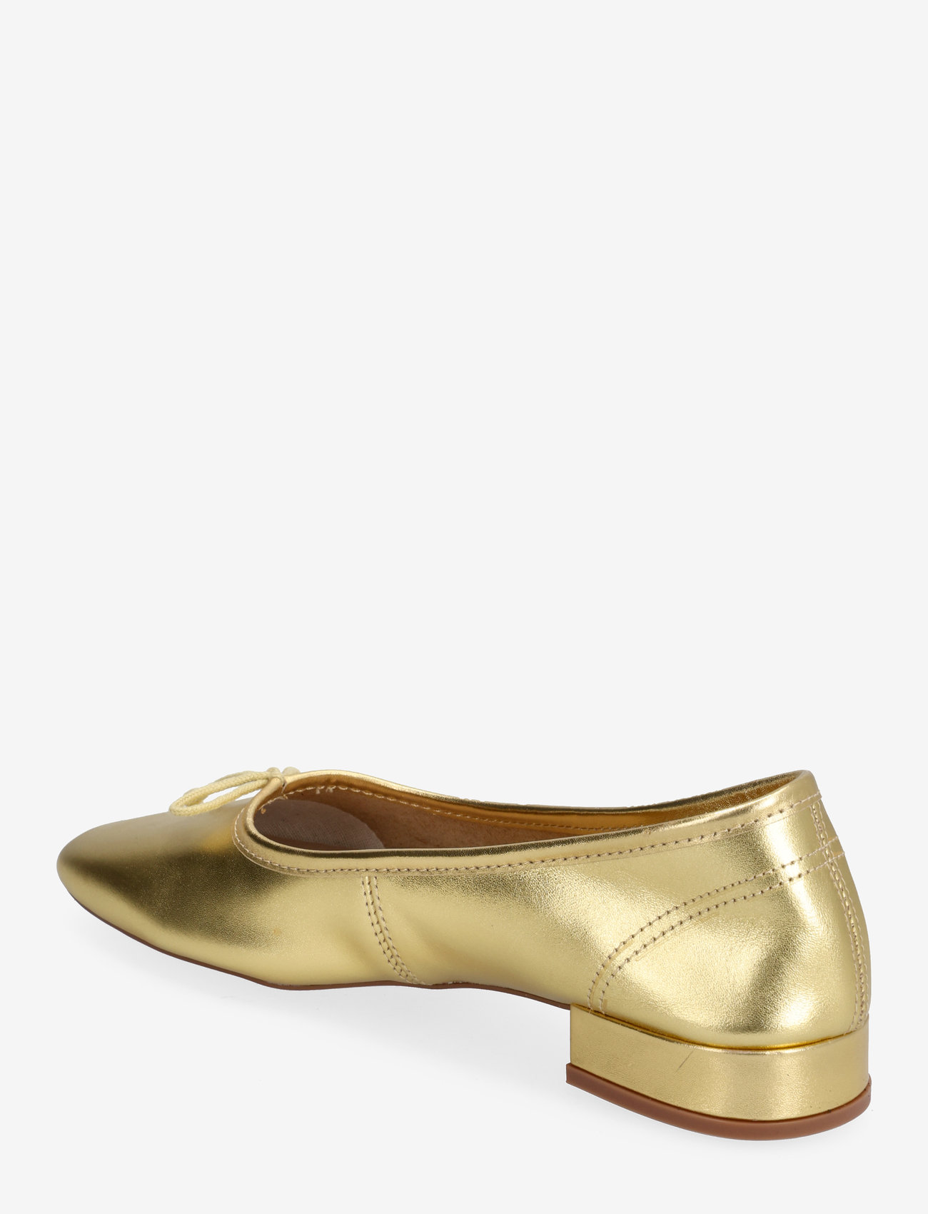 Mango - Leather ballet flats with bow - kvinnor - gold - 2