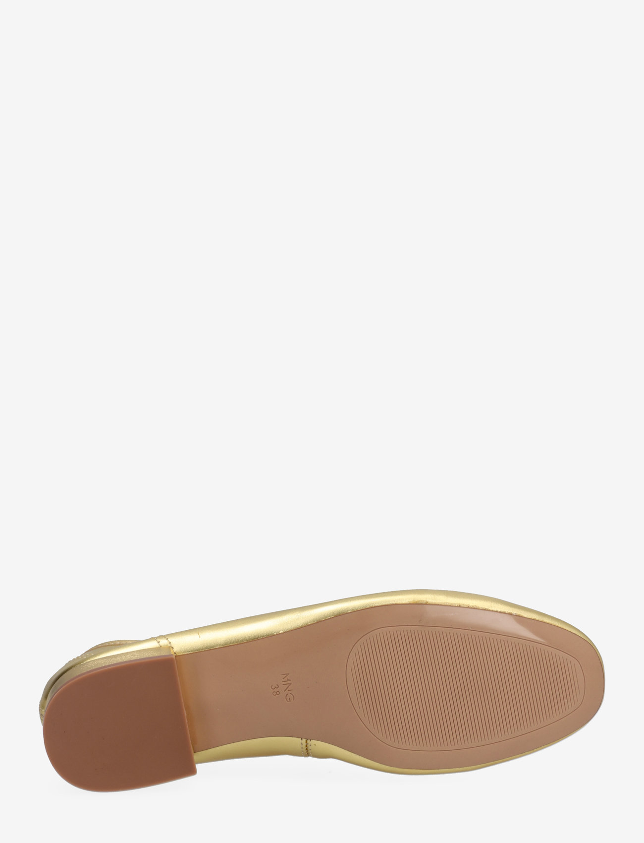 Mango - Leather ballet flats with bow - kvinnor - gold - 4