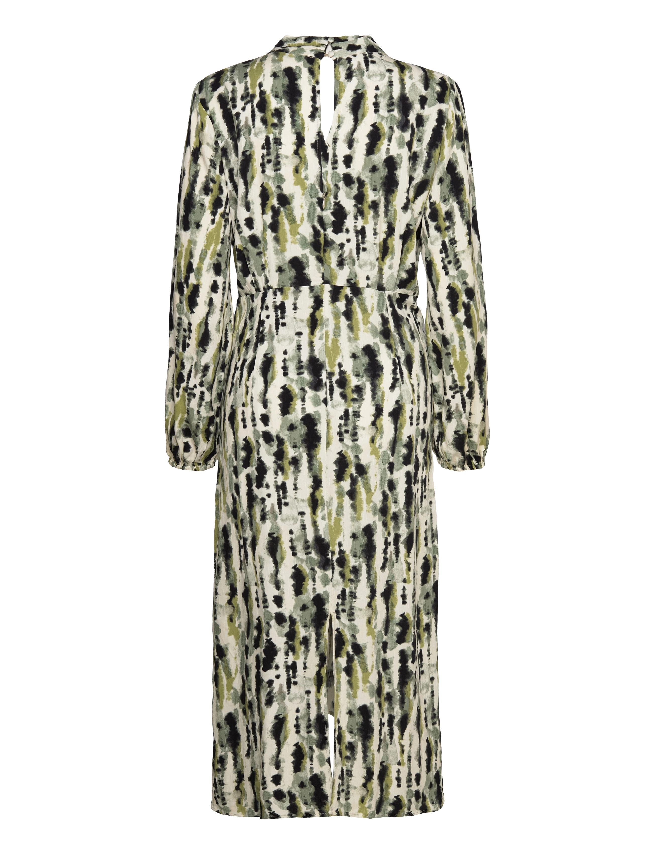 Mango - Printed dress with ruffled detail - midikjoler - light beige - 2