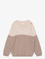 Mango - Contrasting knit sweater - sweatshirts - lt pastel brown - 0