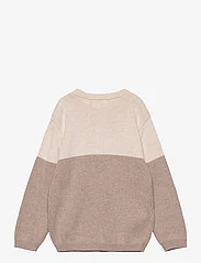Mango - Contrasting knit sweater - sweatshirts - lt pastel brown - 1
