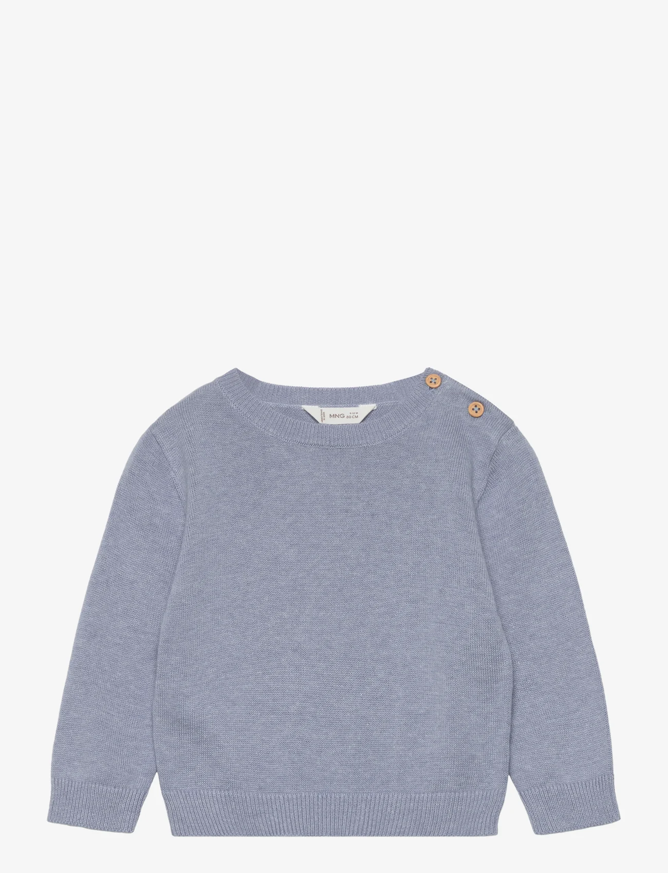 Mango - Knit cotton sweater - tröjor - medium blue - 0