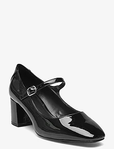 Patent leather-effect heeled shoes, Mango
