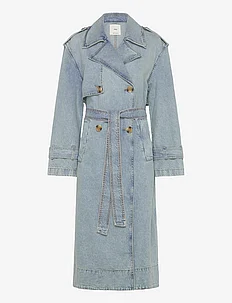 Double breasted denim trench, Mango