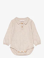 Long-sleeved knitted body - LT PASTEL BROWN