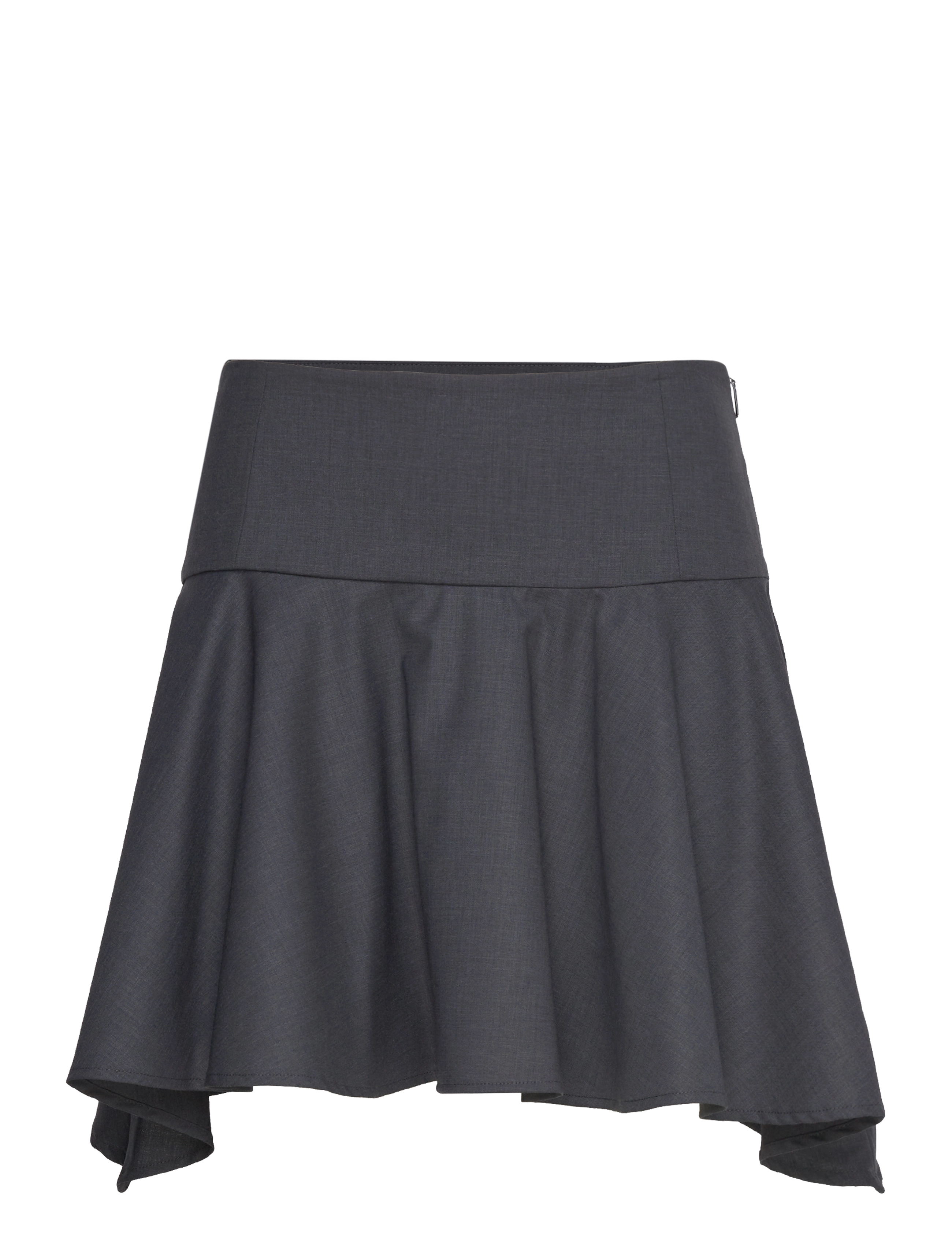 MANGO Wolle Mini-Rock With Asymmetrical Hem Grau - 36 - Damen