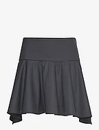 Wool mini-skirt with asymmetrical hem - GREY