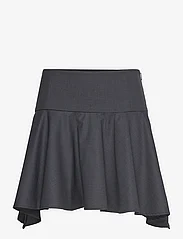 Mango - Wool mini-skirt with asymmetrical hem - kurze röcke - grey - 1