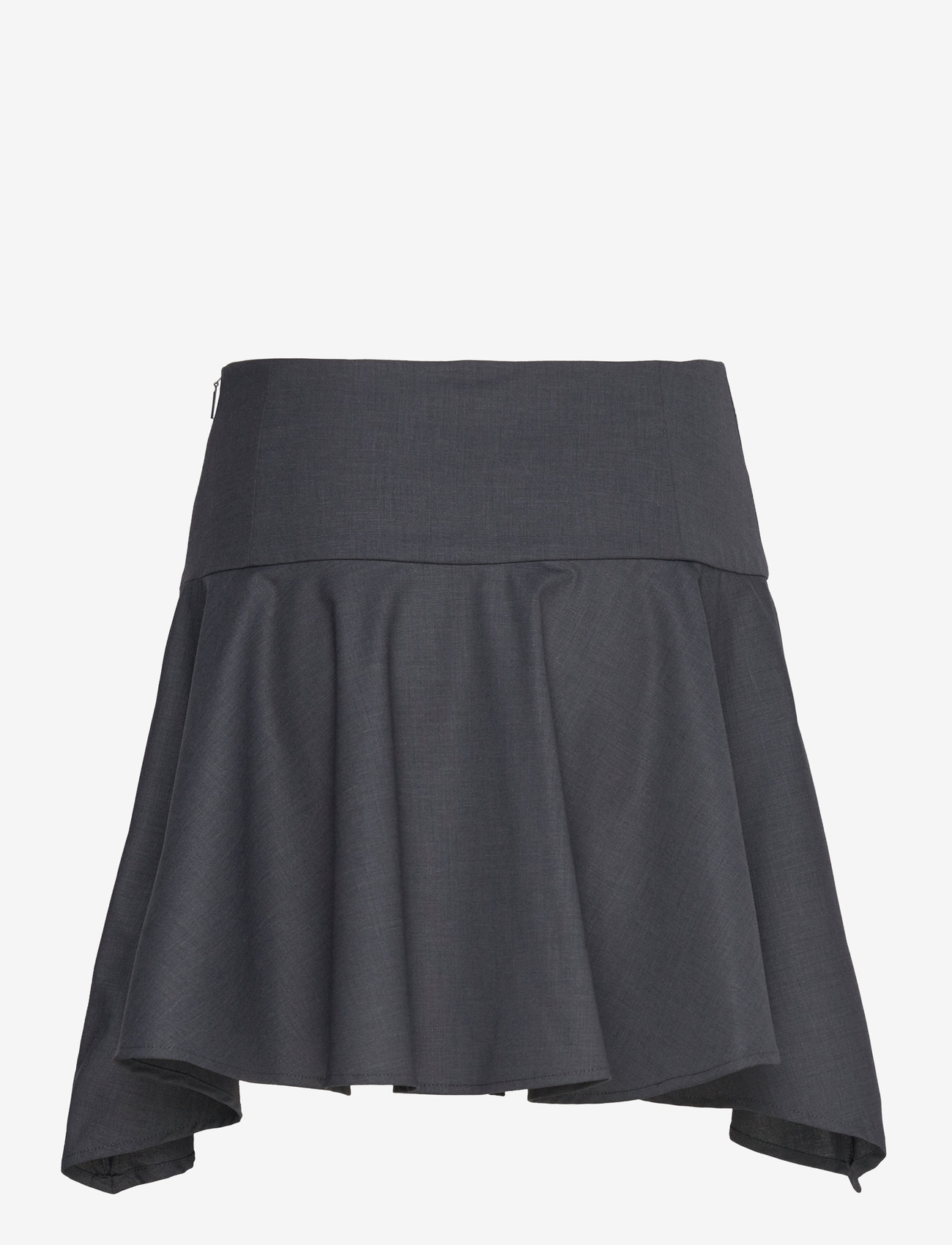 Mango - Wool mini-skirt with asymmetrical hem - höstkläder - grey - 1