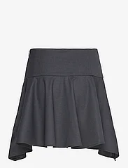 Mango - Wool mini-skirt with asymmetrical hem - minihameet - grey - 2