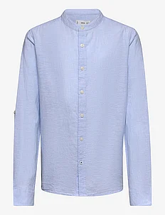 Regular-fit Mao-collar linen shirt, Mango
