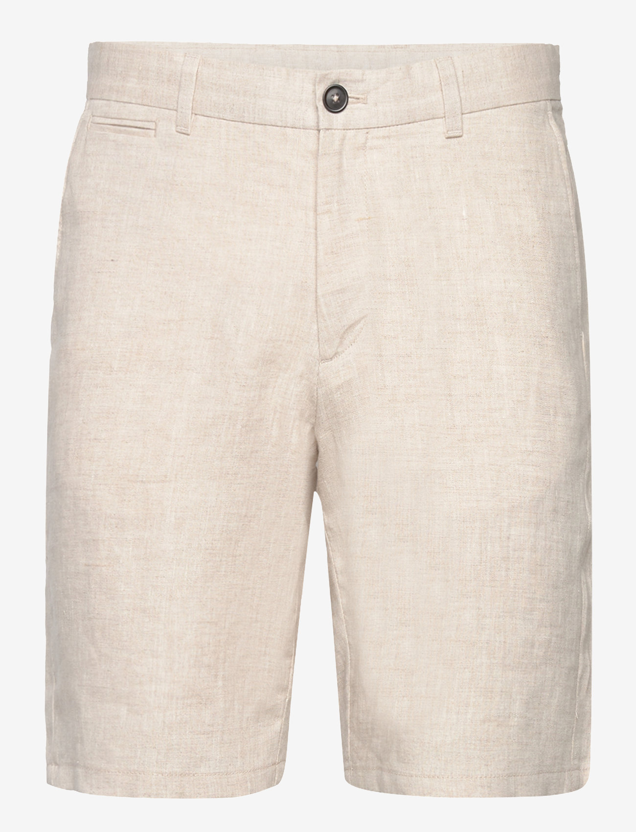 Mango - Slim-fit 100% linen bermuda shorts - hørshorts - light beige - 0
