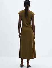 Mango - V-neck cotton dress - midimekot - beige - khaki - 3