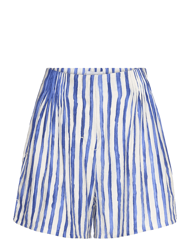 Mango - Striped high-waisted shorts - paperbag shorts - natural white - 1