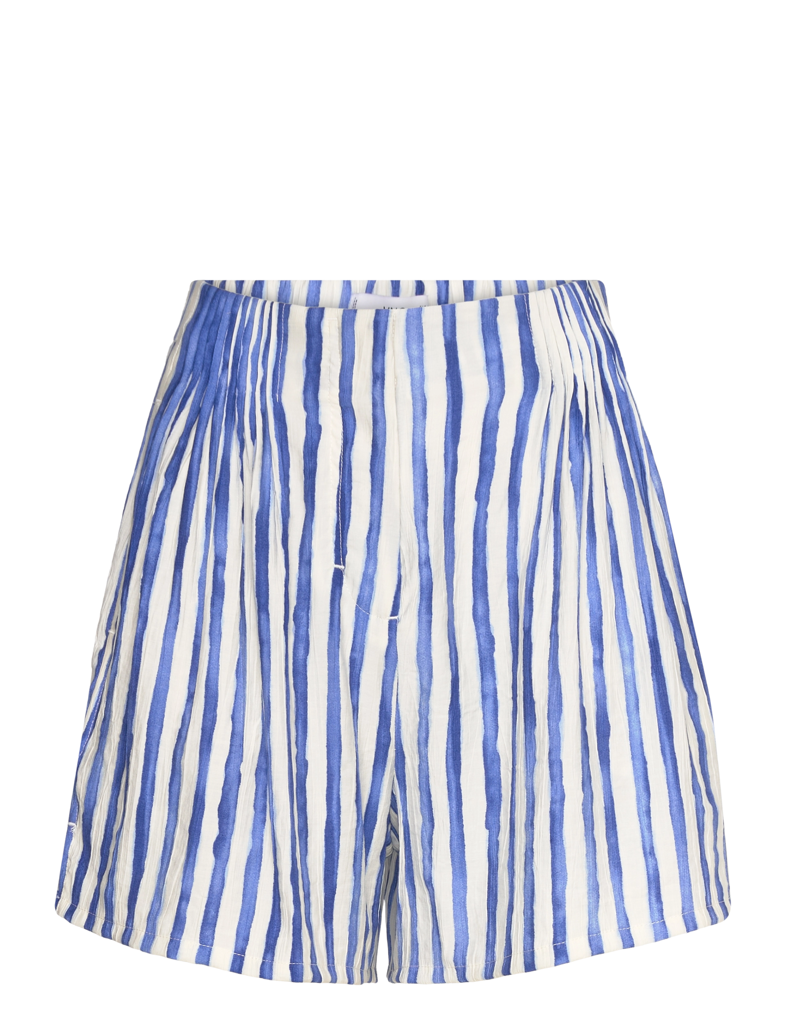 Mango Striped high-waisted shorts - Paperbag shorts - NATURAL WHITE / blue