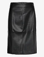 Faux-leather pencil skirt - BLACK